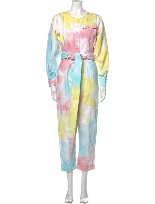 LoveShackFancy Tie-Dye Print Scoop Neck Jumpsuit