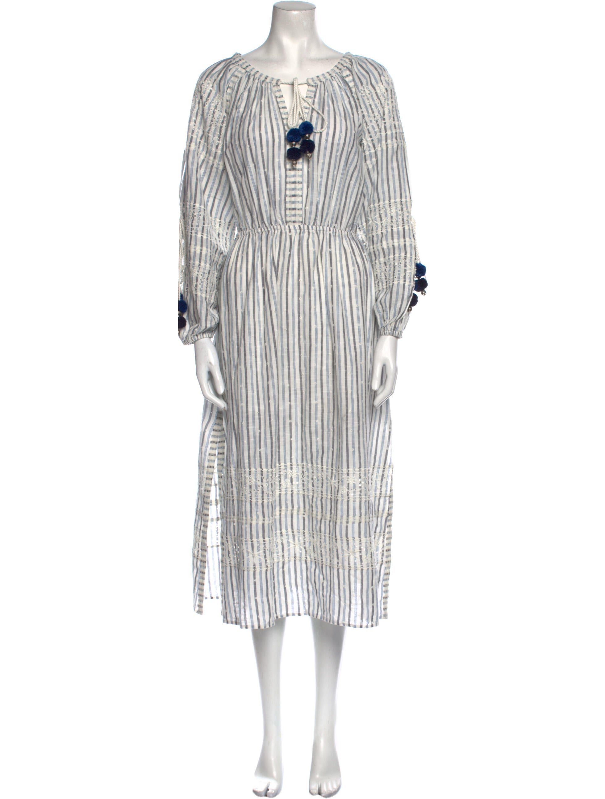 LoveShackFancy Striped Midi Length Dress