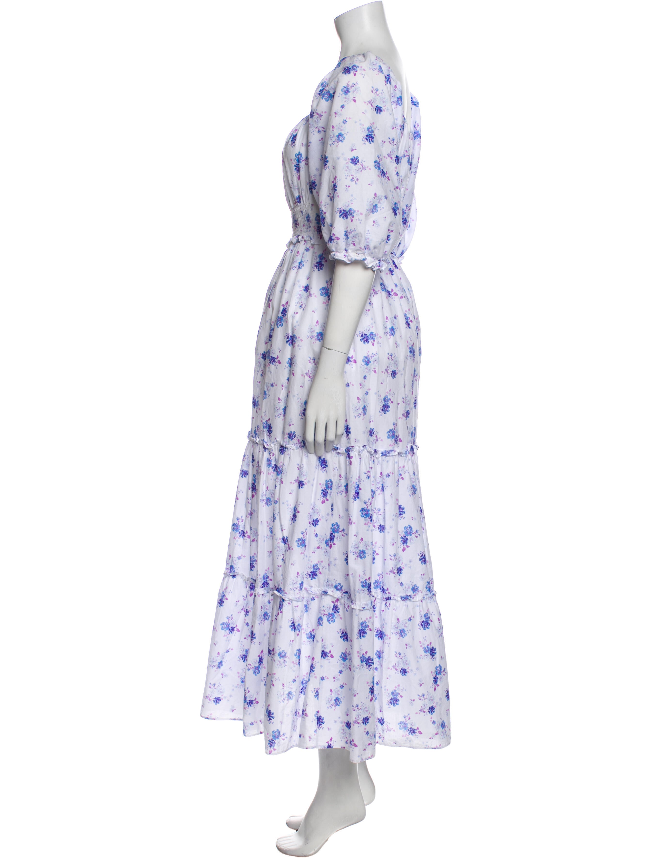 LoveShackFancy Floral Print Long Dress