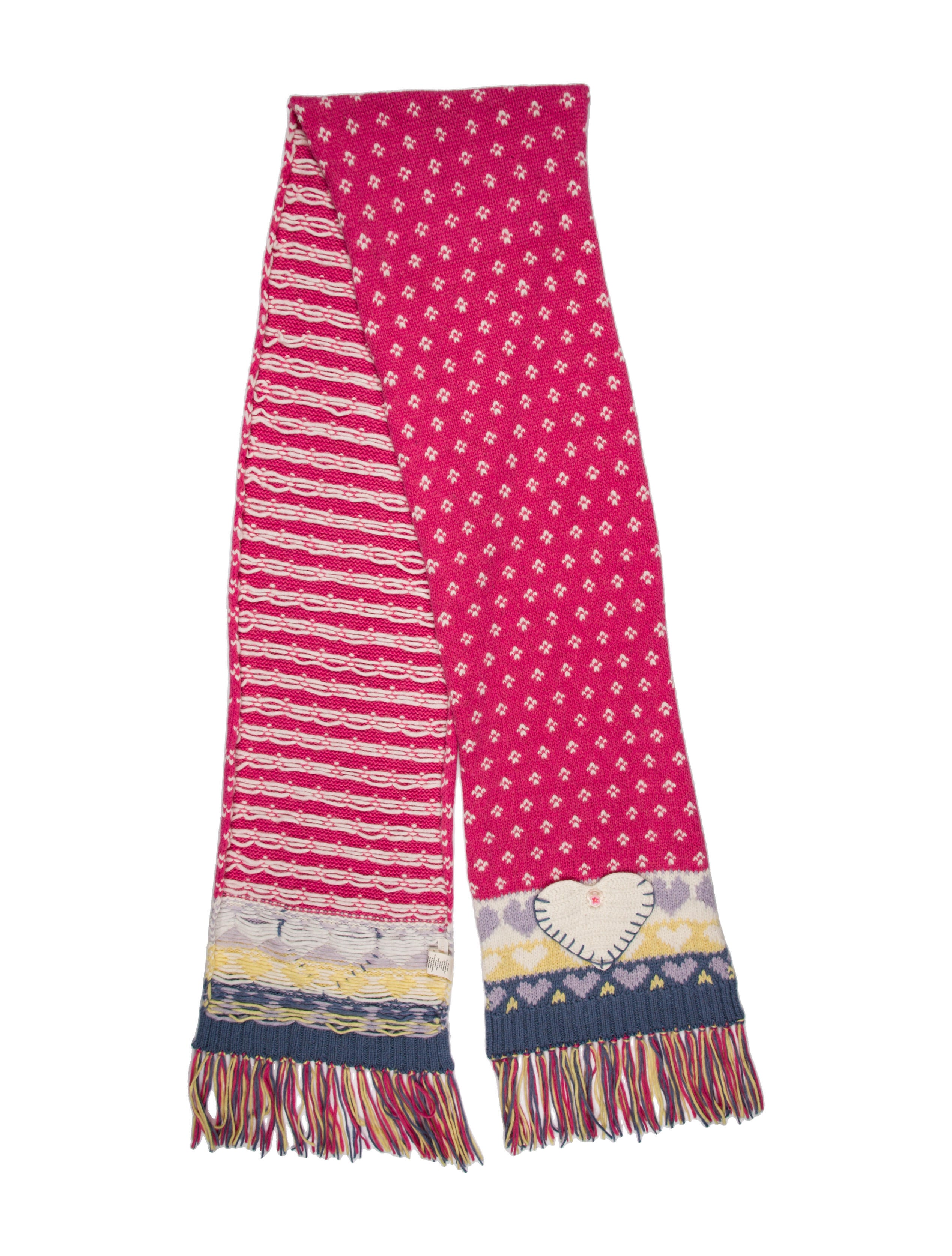 LoveShackFancy Baby Alpaca Printed Scarf Pink Scarves and Shawls, Accessories WLOSH71857