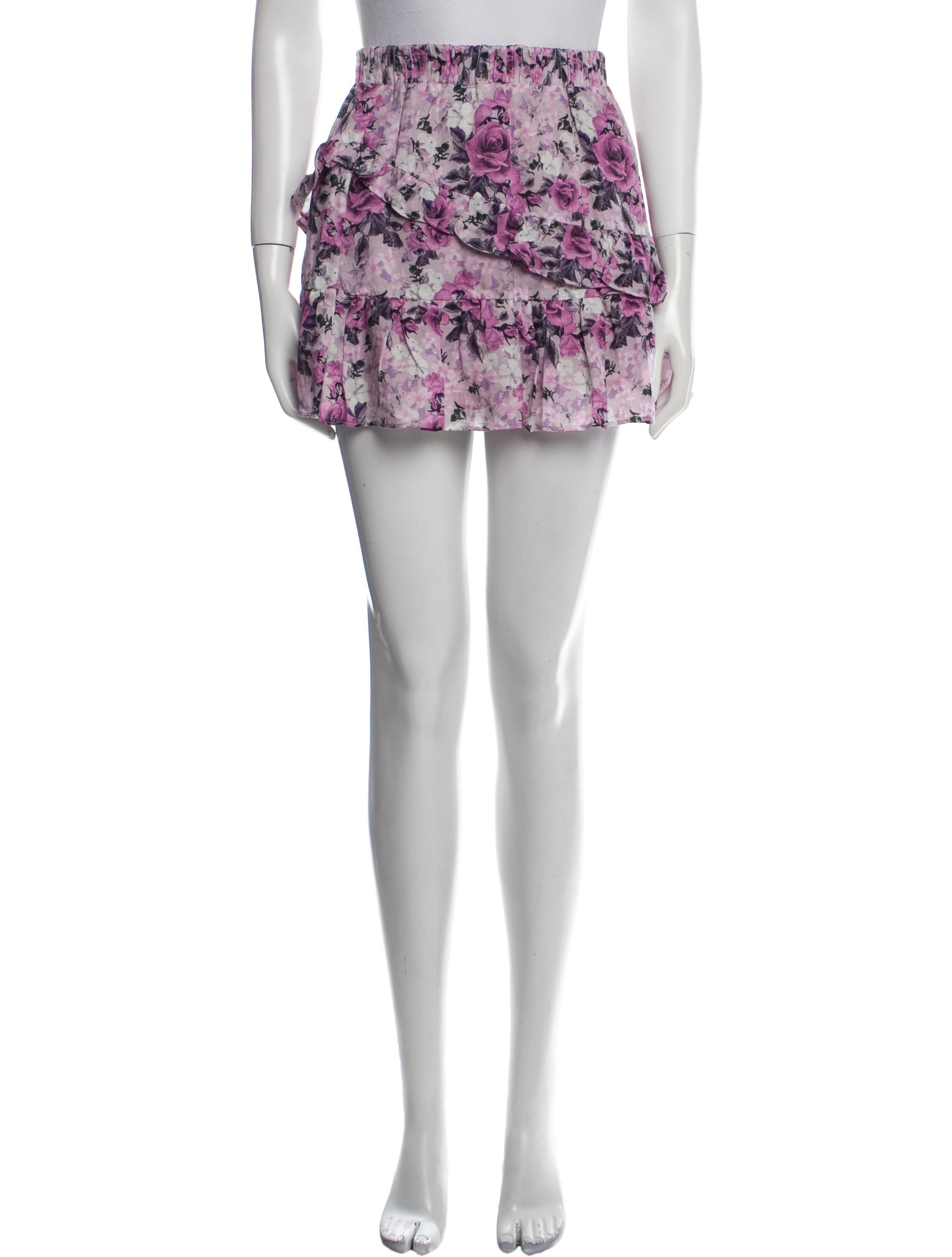 LoveShackFancy Floral Print Mini Skirt
