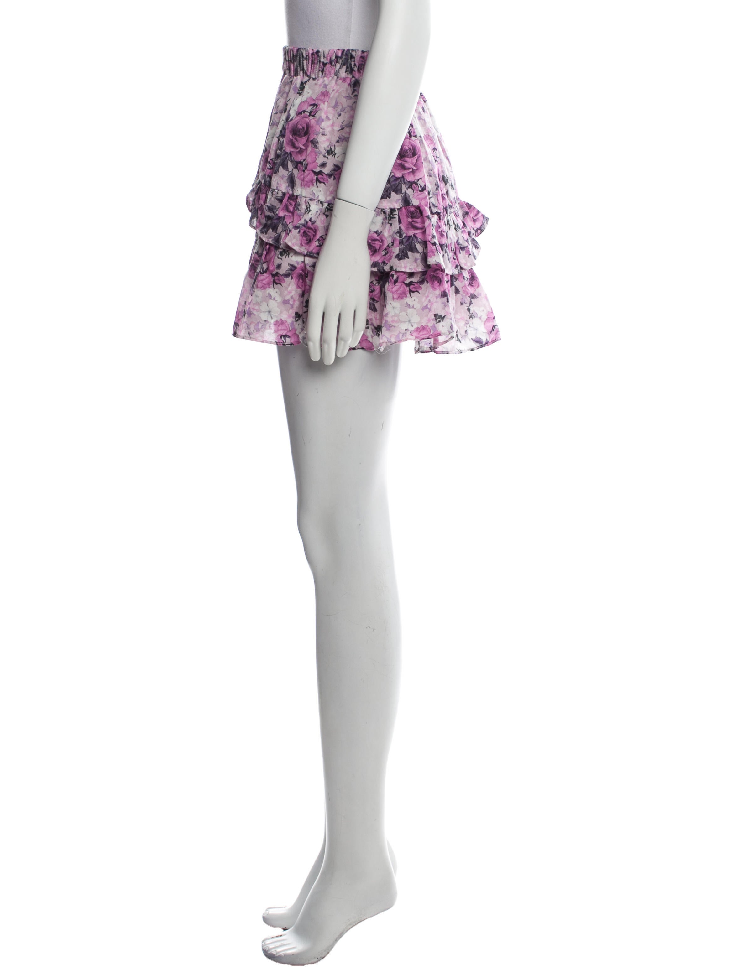 LoveShackFancy Floral Print Mini Skirt