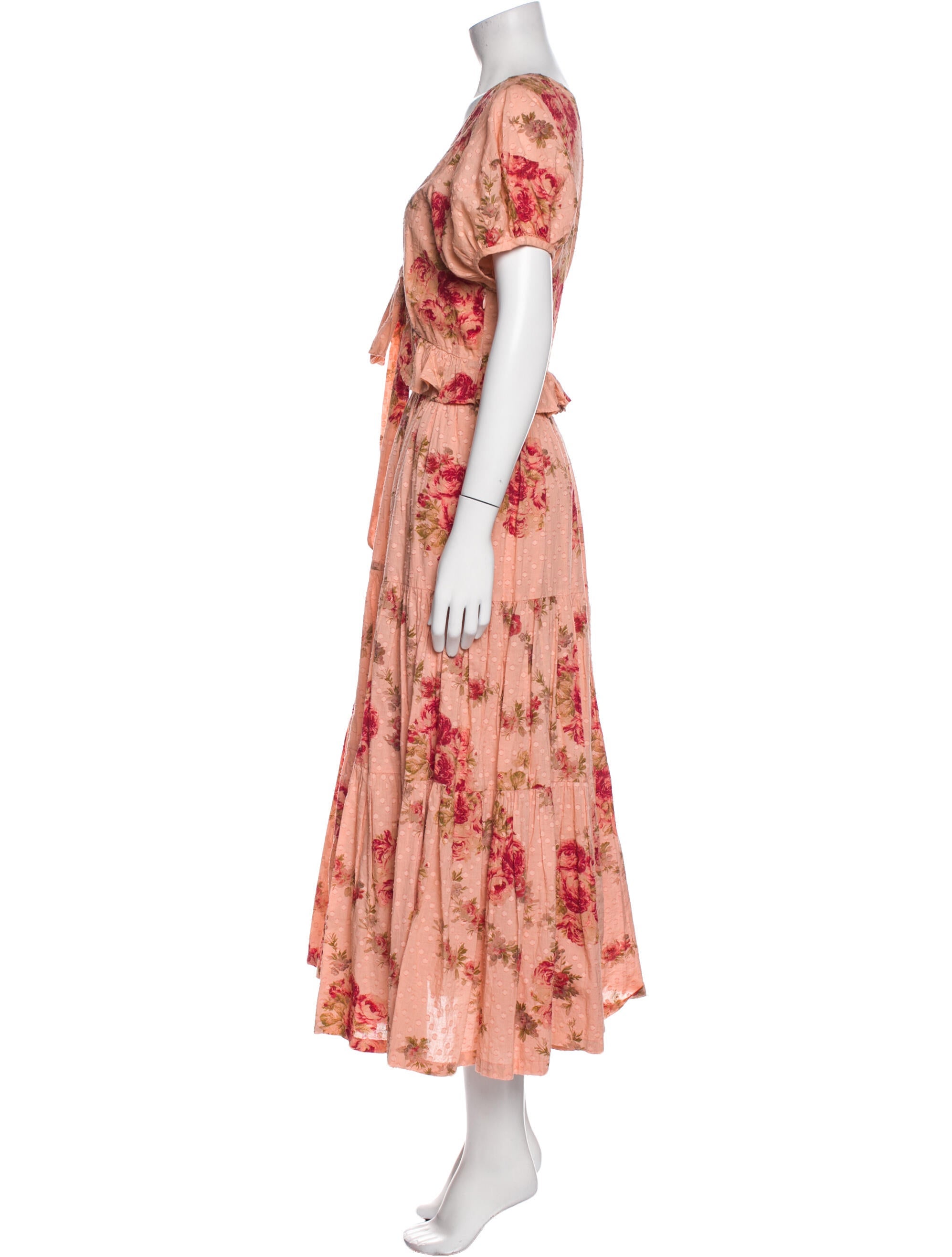 LoveShackFancy Floral Print Long Dress