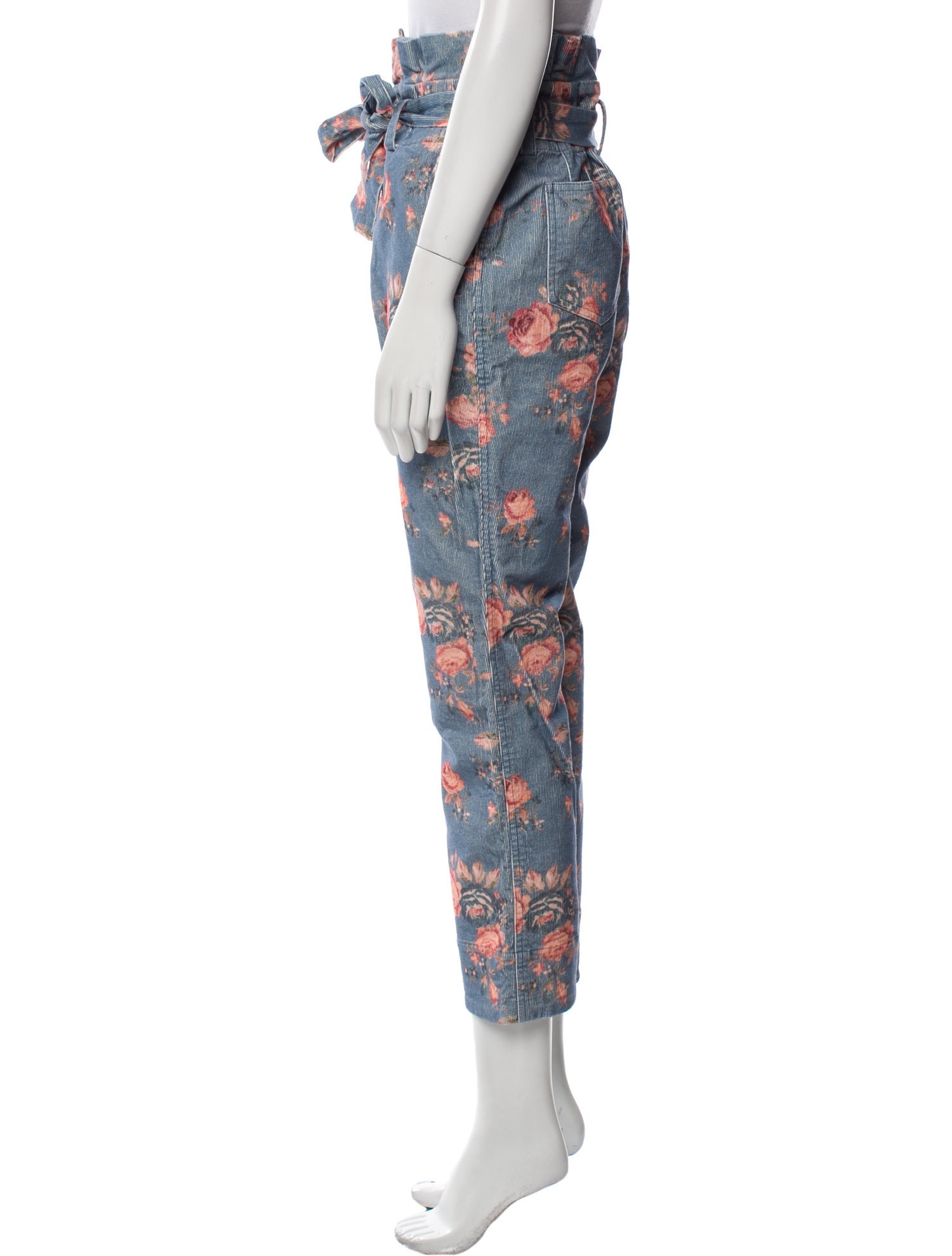 LoveShackFancy Floral Print Straight Leg Pants