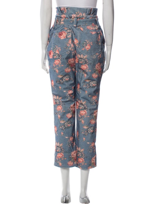 LoveShackFancy Floral Print Straight Leg Pants