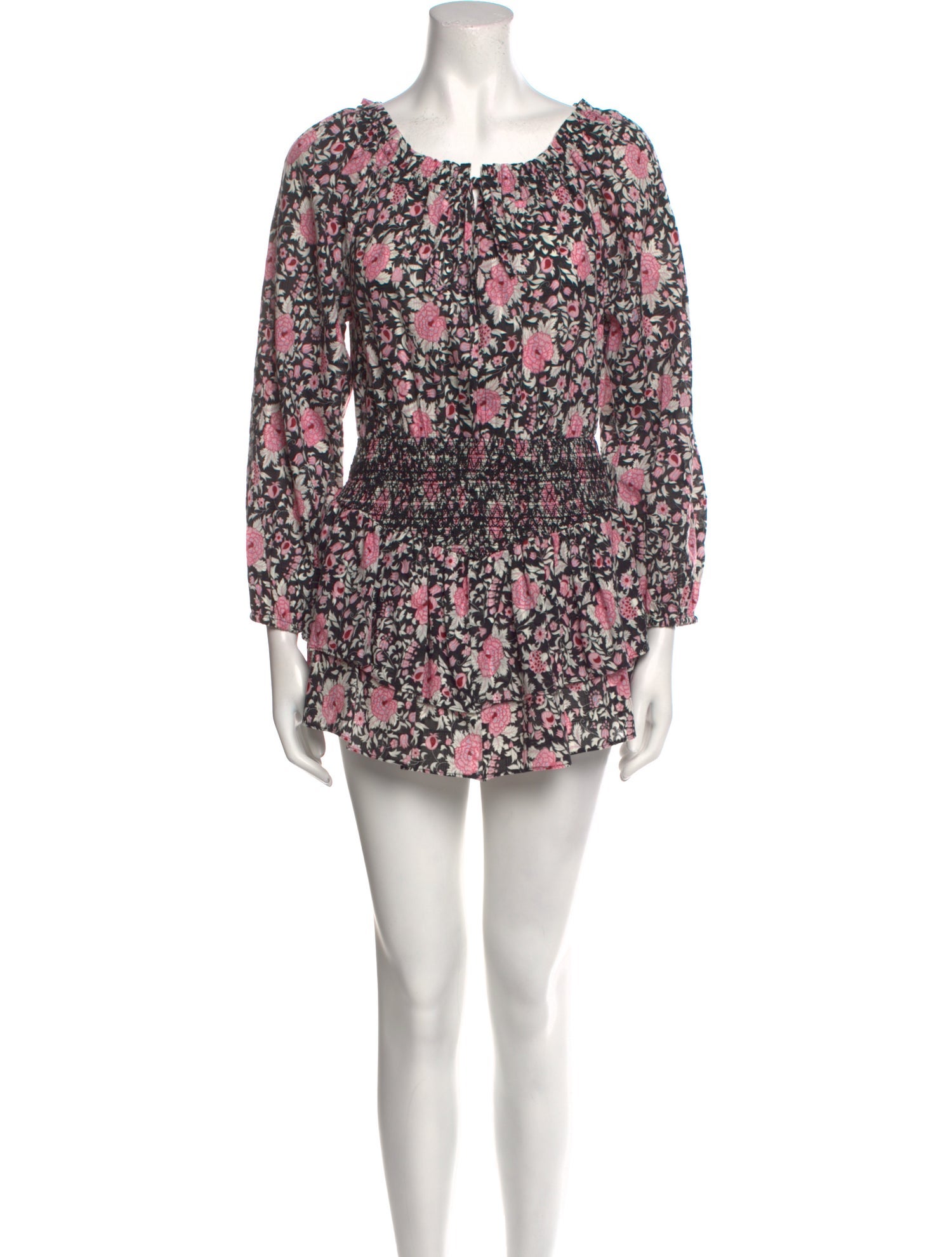 LoveShackFancy Floral Print Mini Dress