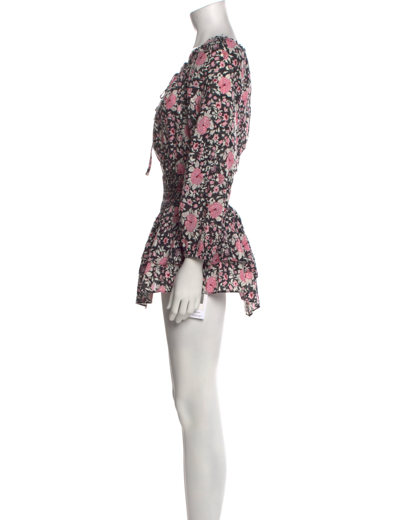 LoveShackFancy Floral Print Mini Dress