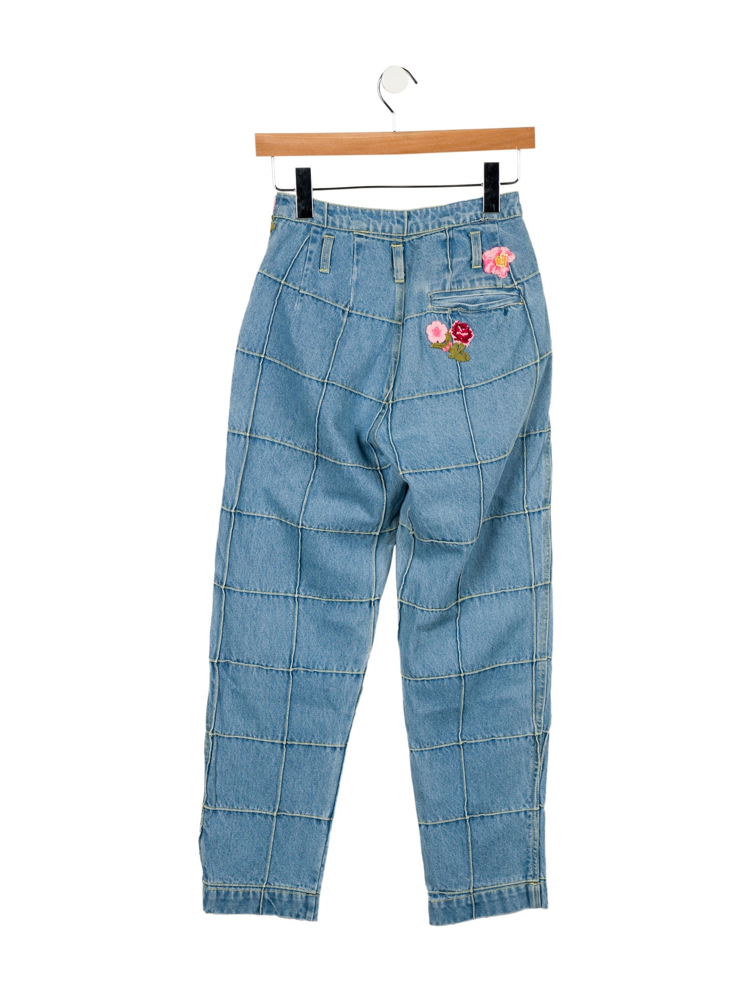 LoveShackFancy High-Rise Straight Leg Jeans