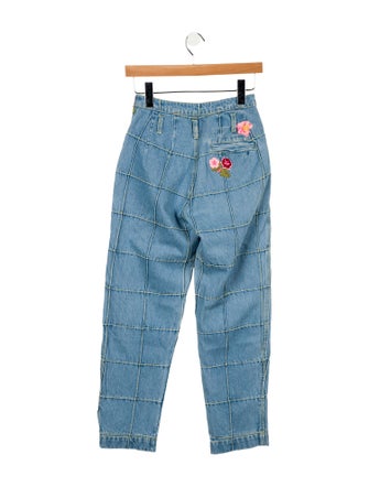 LoveShackFancy High-Rise Straight Leg Jeans