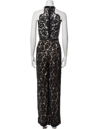 Lotus Threads Lace Pattern Halterneck Jumpsuit