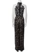 Lotus Threads Lace Pattern Halterneck Jumpsuit