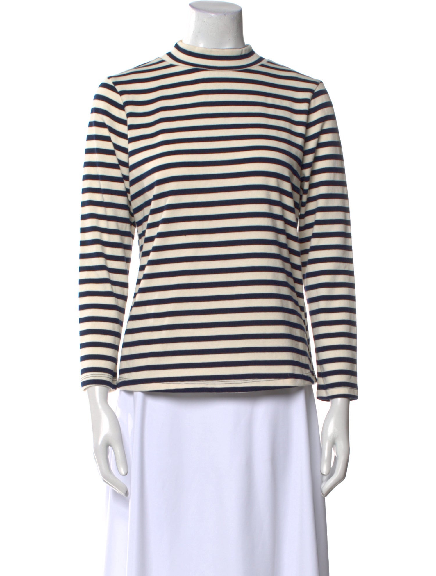 Loup Striped Mock Neck Top