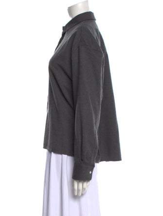 Loulou Studio Wool Long Sleeve Button-Up Top