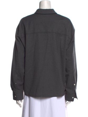 Loulou Studio Wool Long Sleeve Button-Up Top