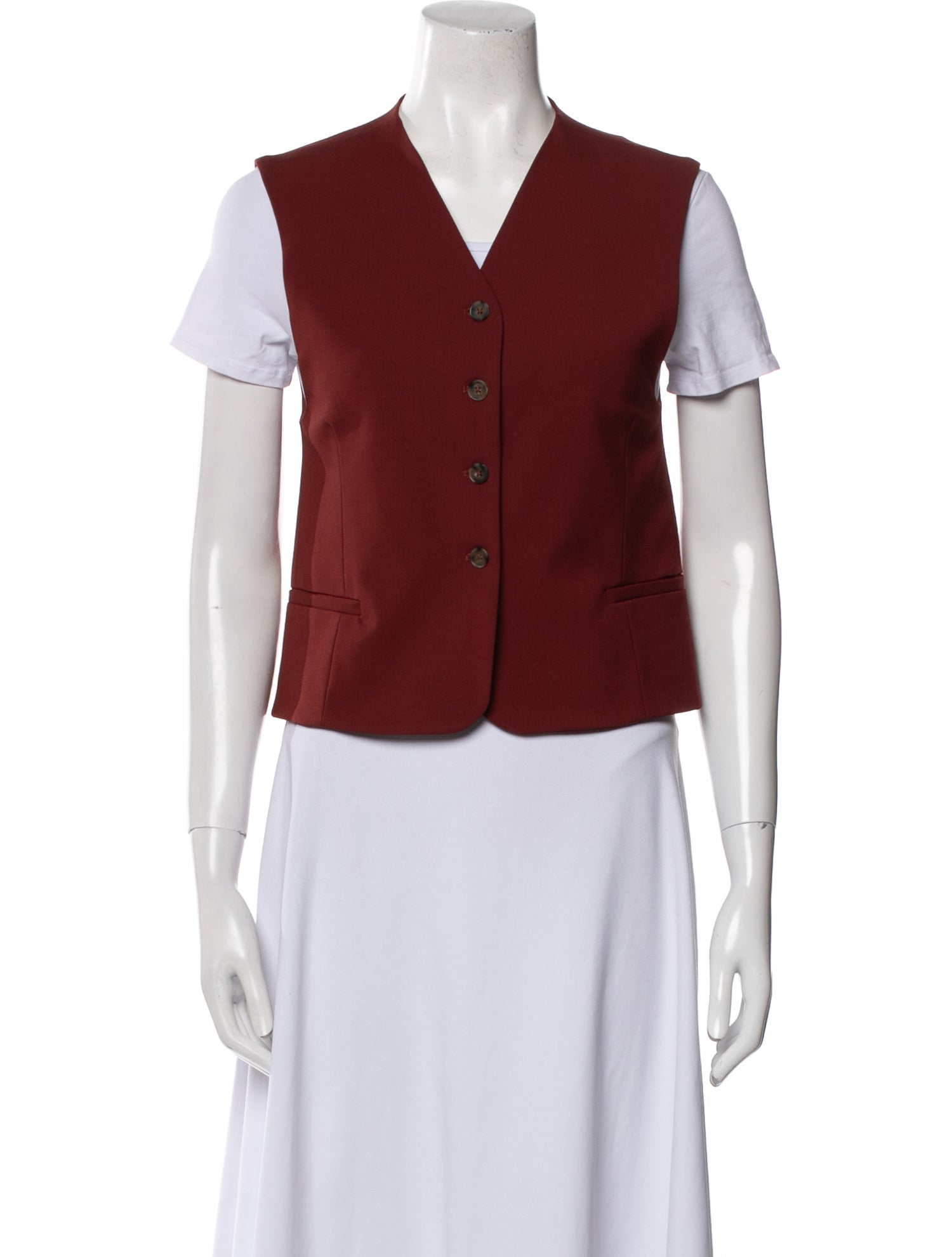 Loulou Studio Virgin Wool V-Neck Crop Top w/ Tags