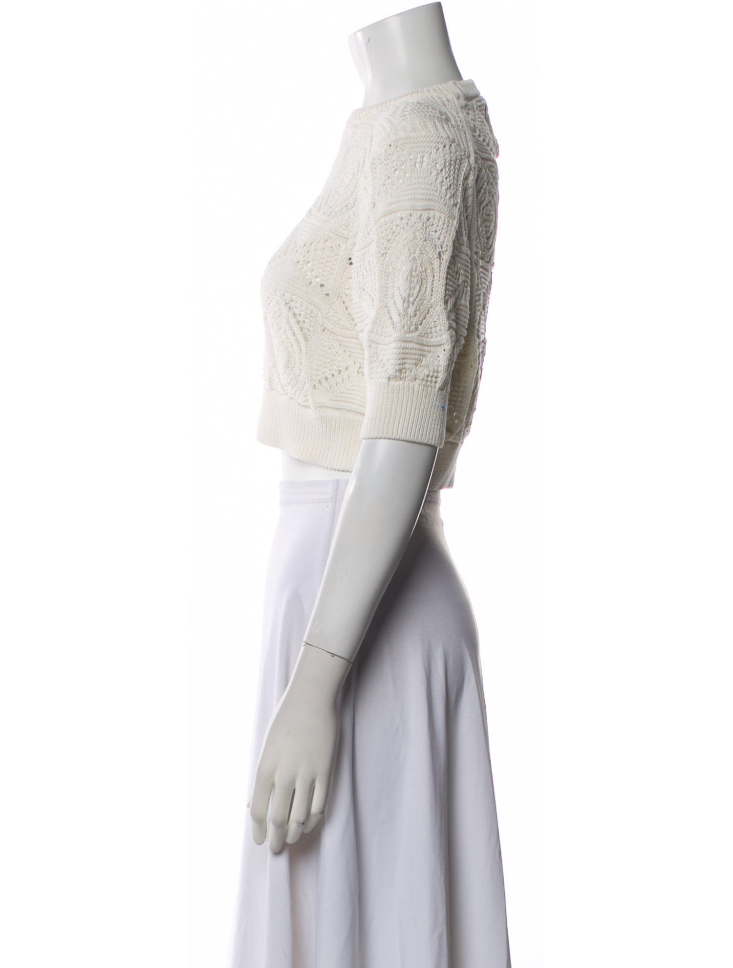 Loulou Studio Crew Neck Short Sleeve Crop Top