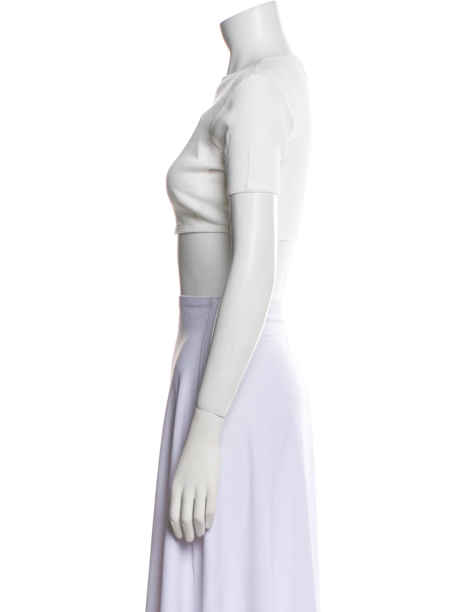 Loulou Studio Bateau Neckline Short Sleeve Crop Top