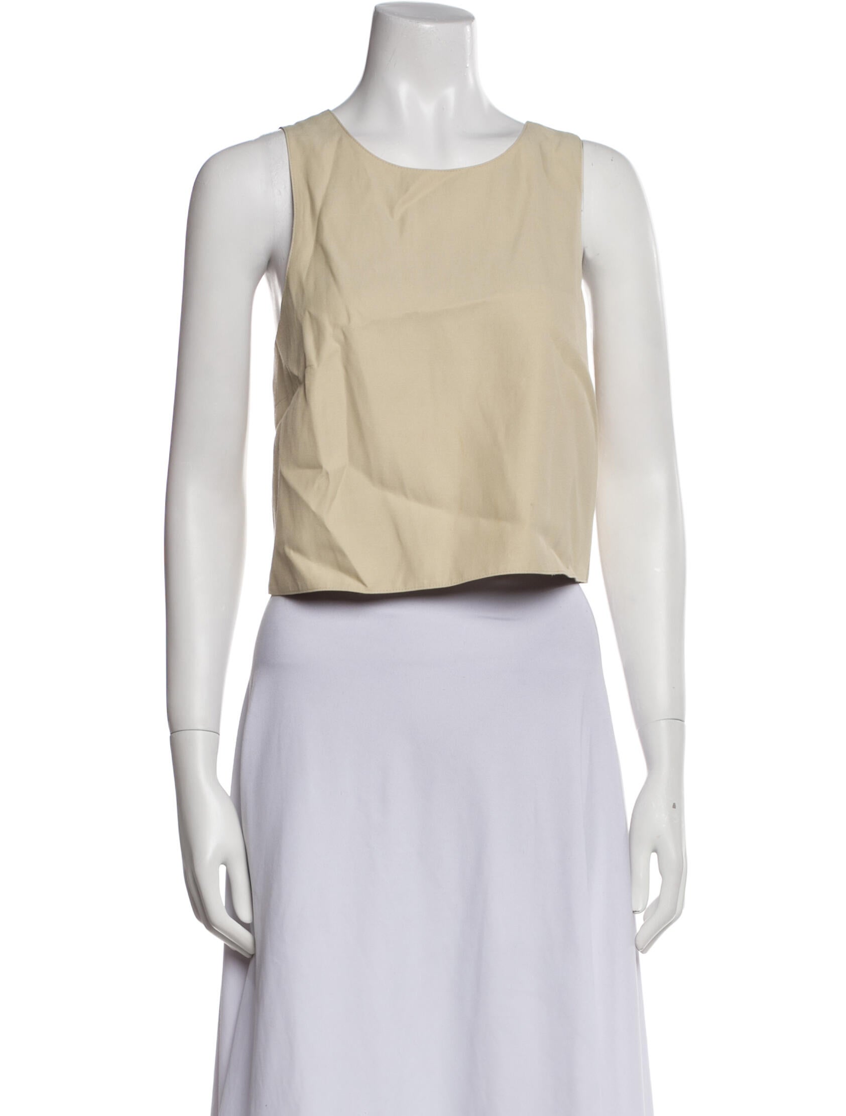 Loulou Studio Scoop Neck Sleeveless Crop Top