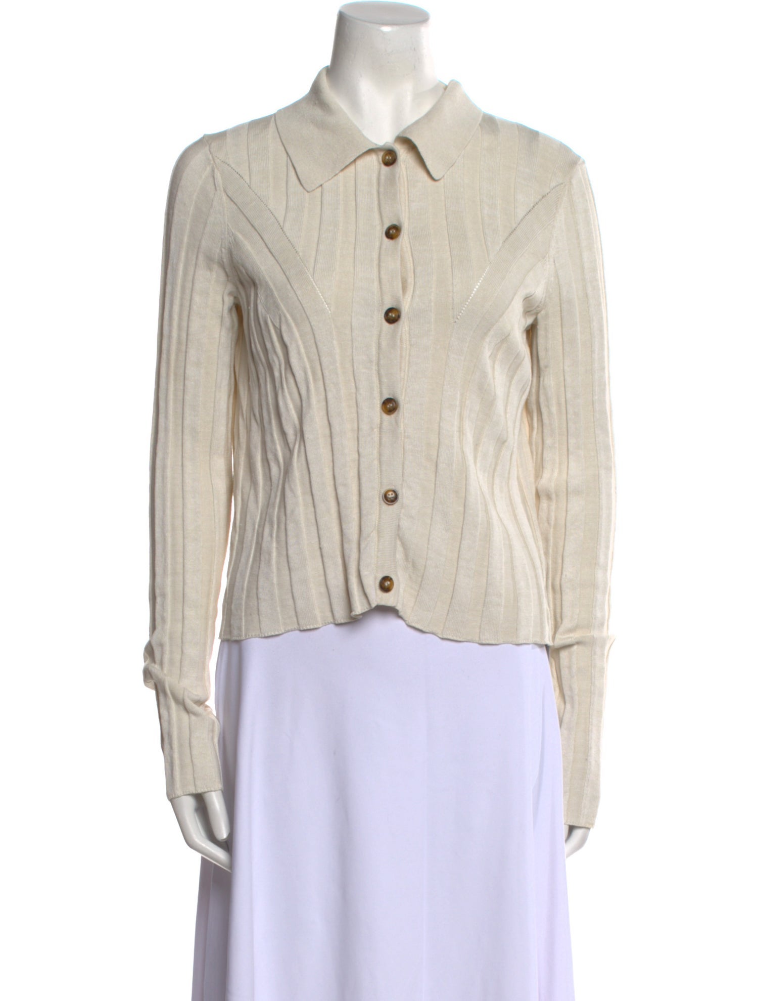 Loulou Studio Silk Long Sleeve Button-Up Top