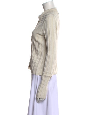 Loulou Studio Silk Long Sleeve Button-Up Top