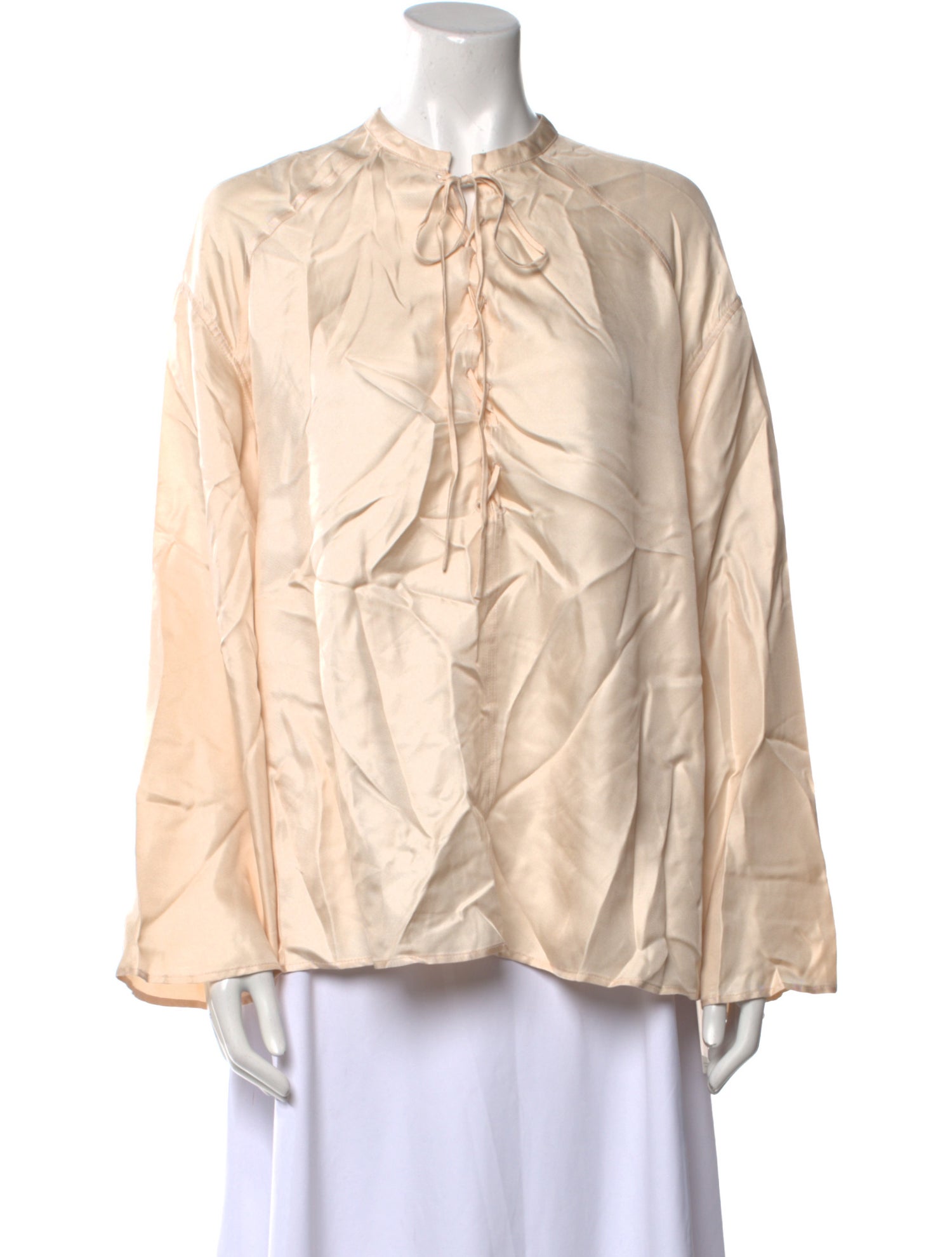 Loulou Studio Silk Mock Neck Blouse