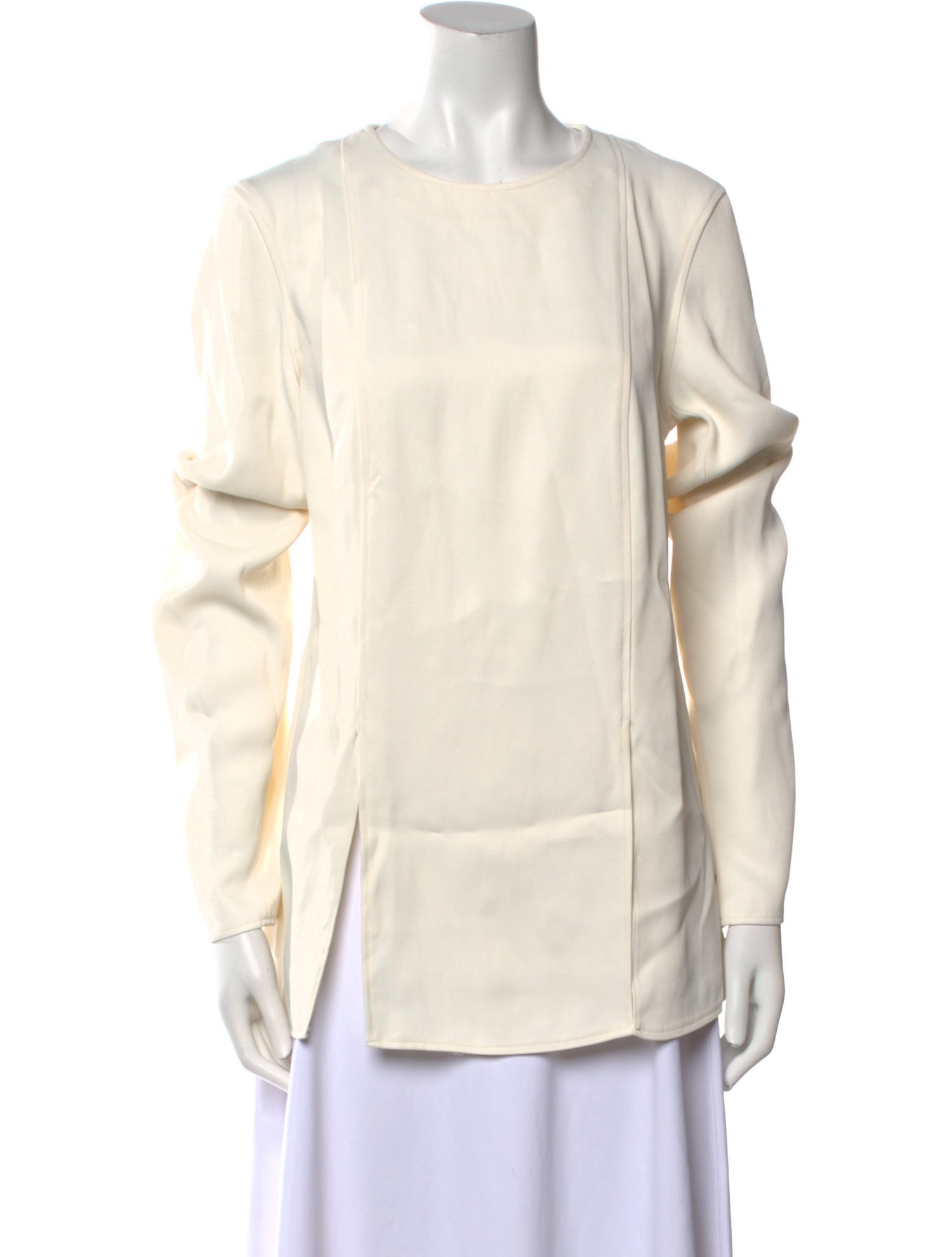 Loulou Studio Crew Neck Long Sleeve Blouse