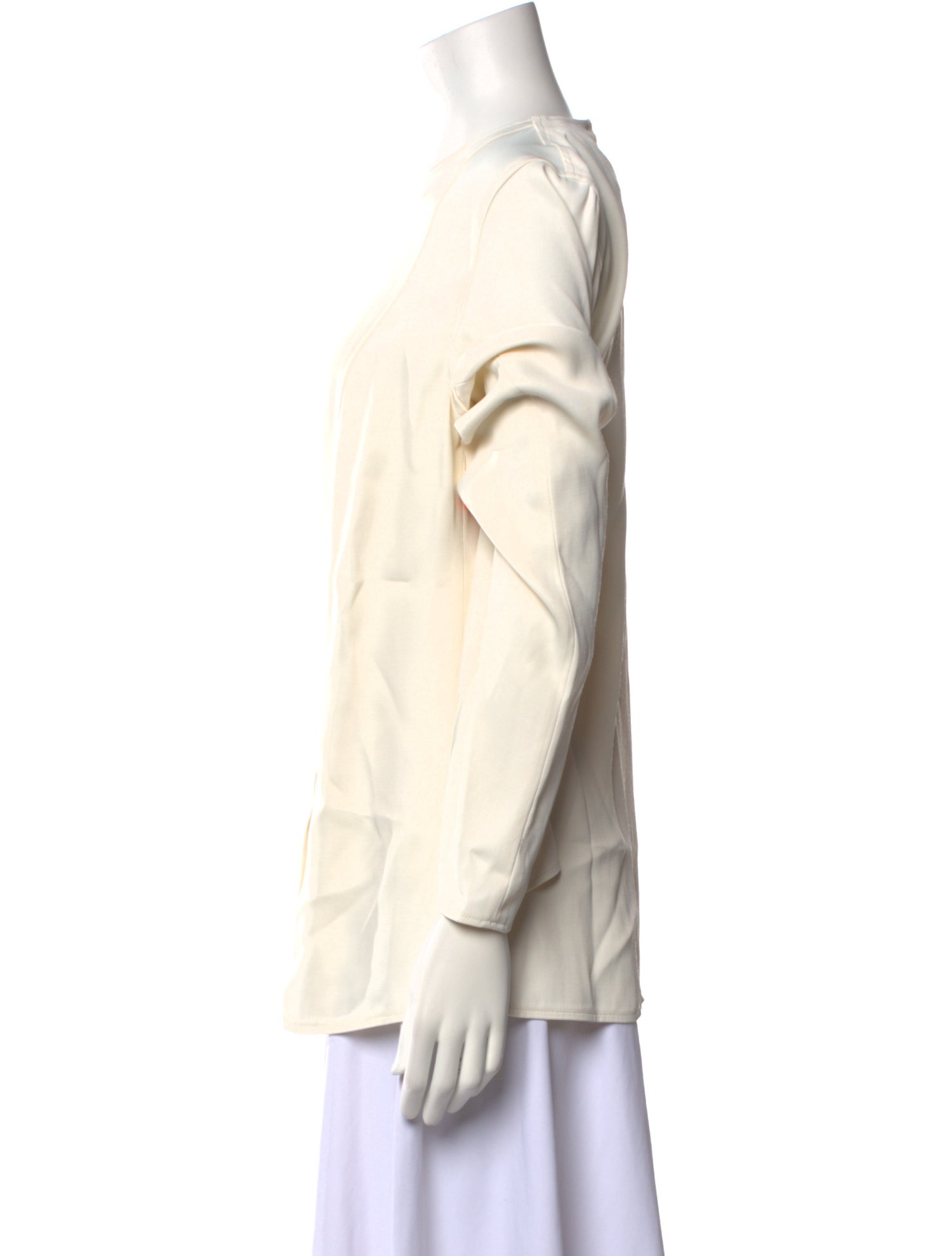 Loulou Studio Crew Neck Long Sleeve Blouse