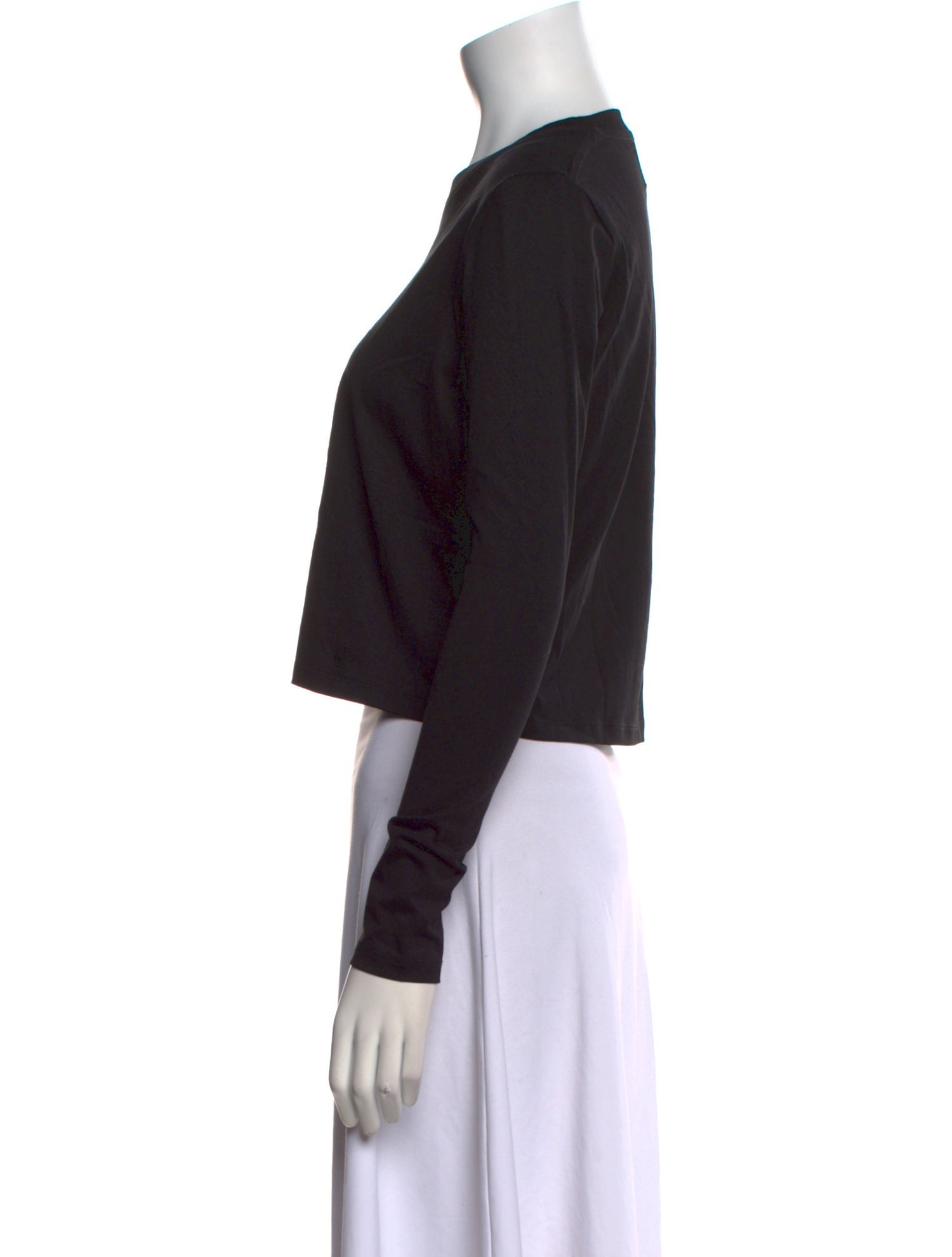 Loulou Studio Crew Neck Long Sleeve Crop Top