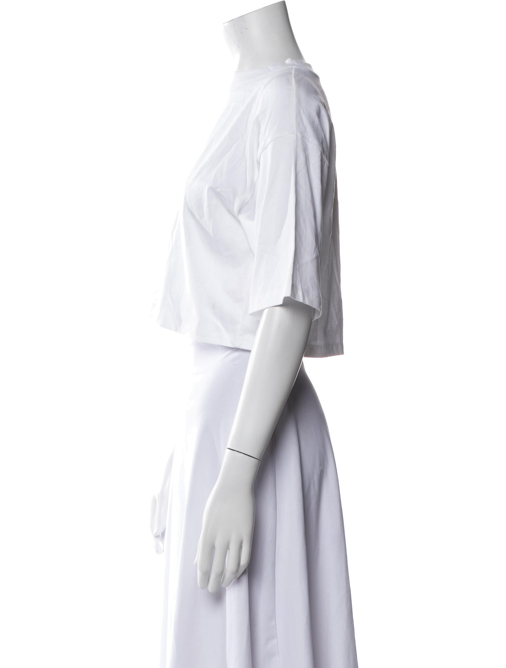 Loulou Studio Crew Neck Short Sleeve Crop Top