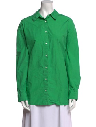 Loulou Studio Long Sleeve Button-Up Top