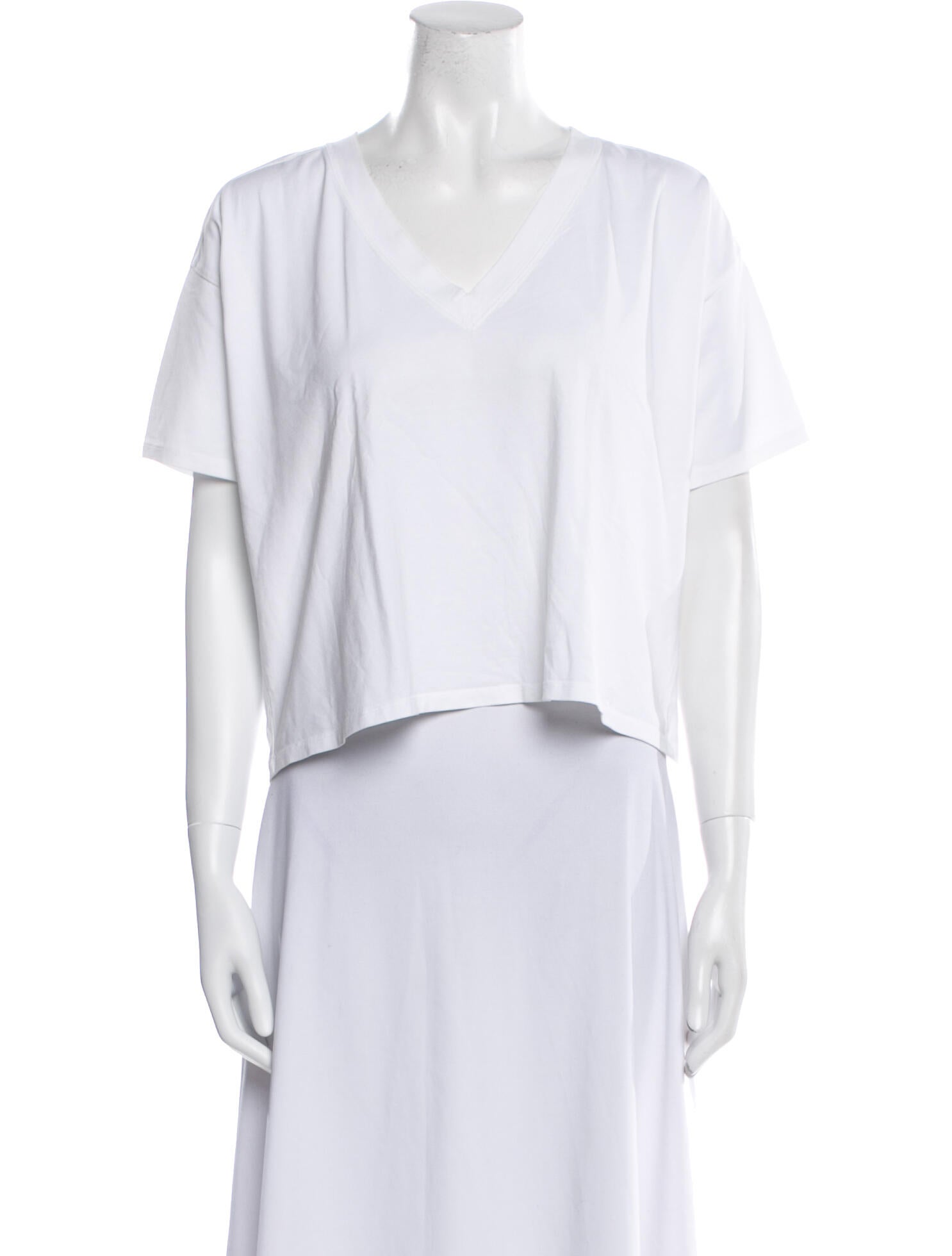 Loulou Studio V-Neck Short Sleeve Crop Top