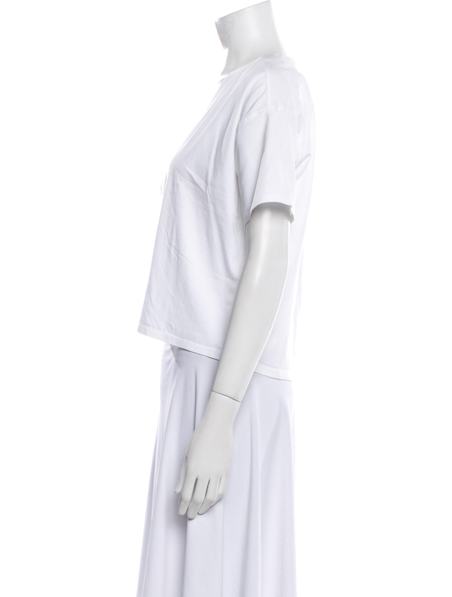 Loulou Studio V-Neck Short Sleeve Crop Top