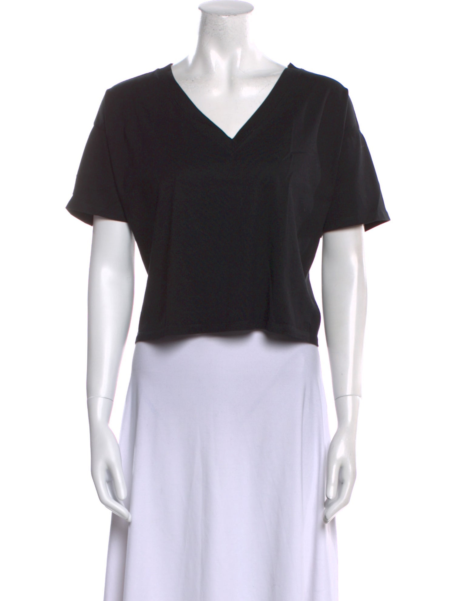 Loulou Studio V-Neck Short Sleeve Crop Top