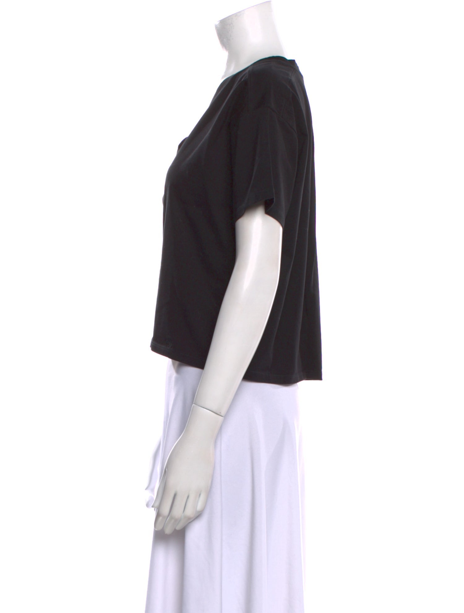 Loulou Studio V-Neck Short Sleeve Crop Top