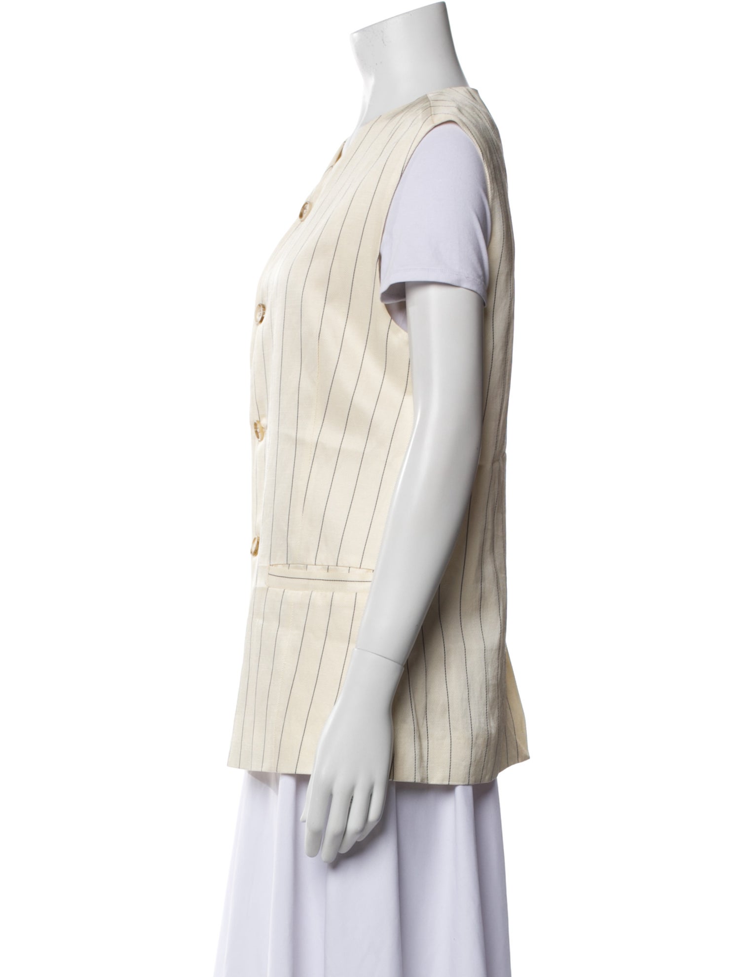 Loulou Studio Linen Striped Vest