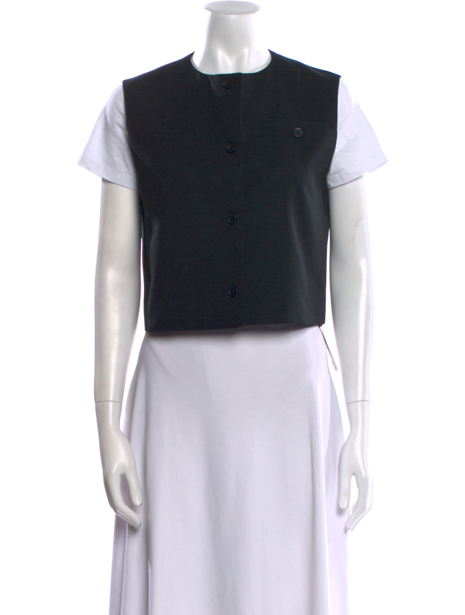 Loulou Studio Crew Neck Short Sleeve Crop Top