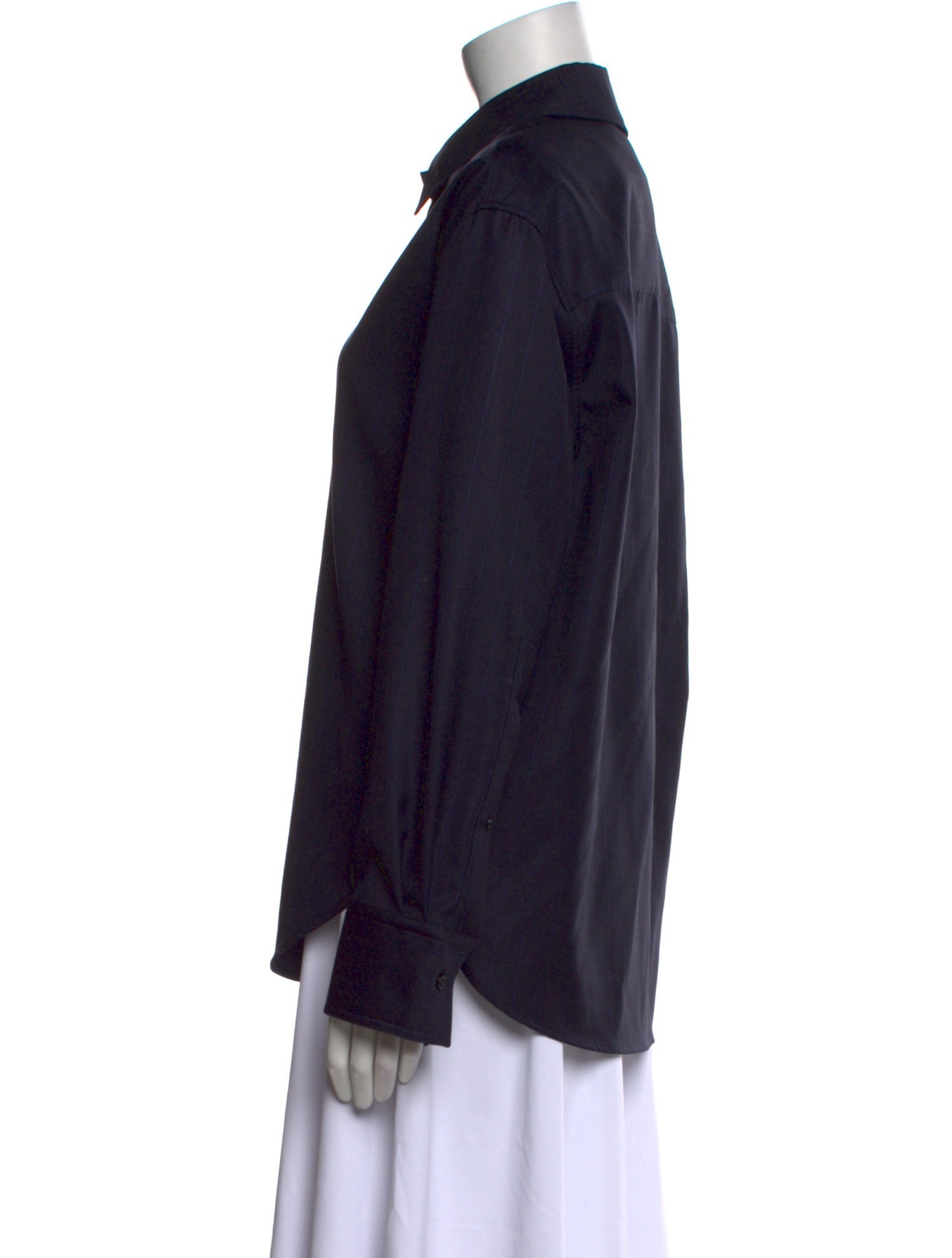 Loulou Studio Virgin Wool Long Sleeve Button-Up Top