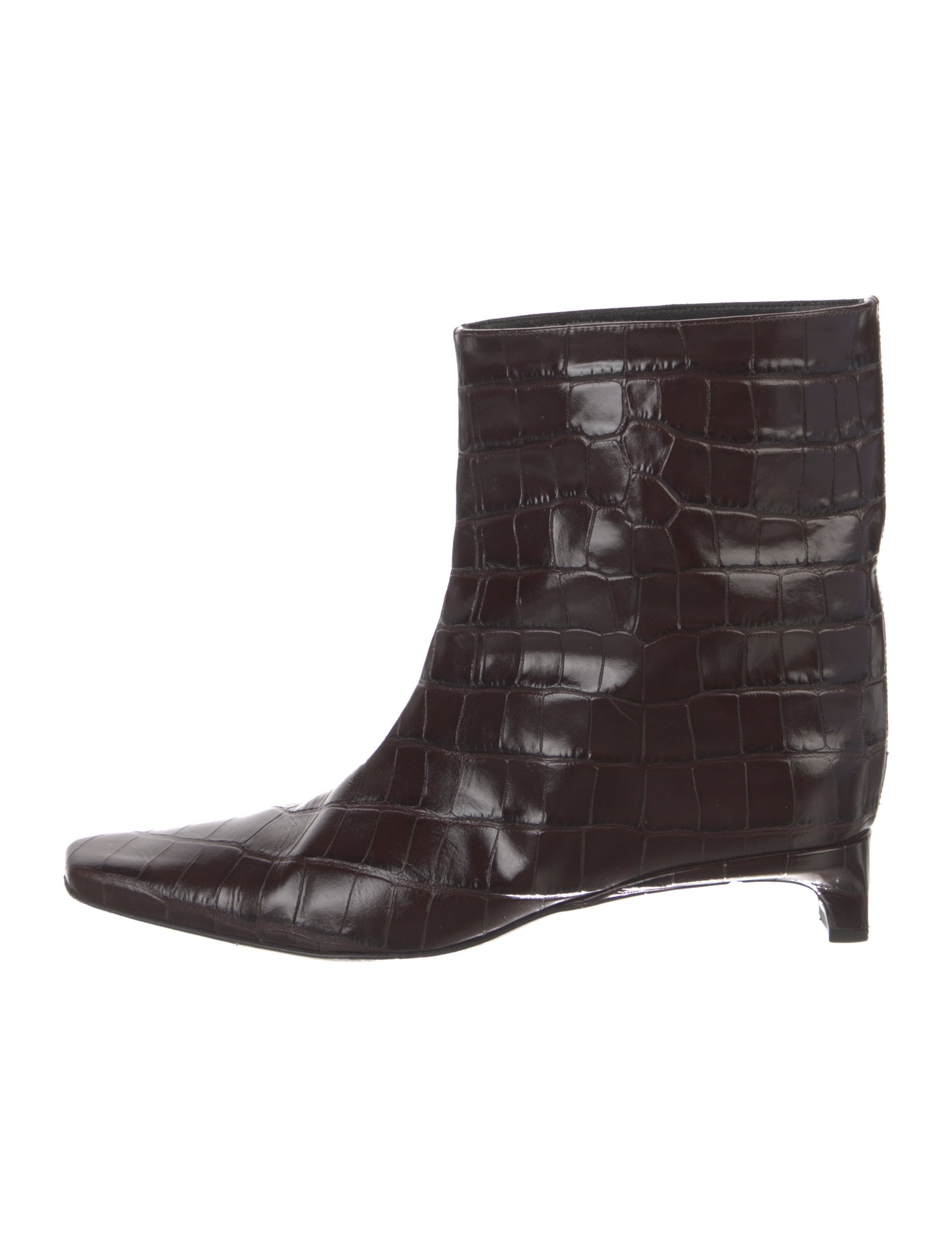 Loulou Studio Embossed Leather Leather Trim Embellishment Moto Boots