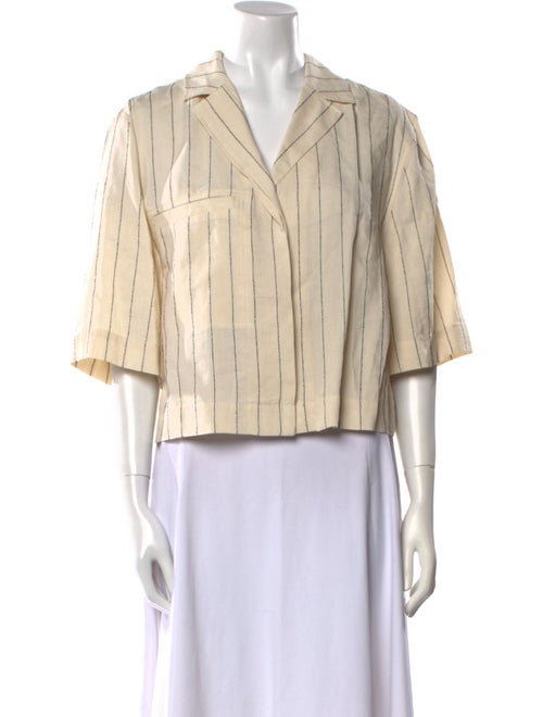 Loulou Studio Striped V-Neck Blouse