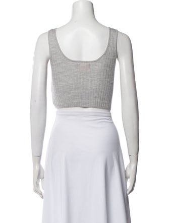 Loulou Studio Wool Square Neckline Crop Top