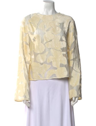 Loulou Studio Printed Bateau Neckline Blouse