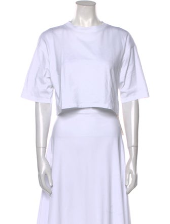 Loulou Studio Crew Neck Short Sleeve Crop Top