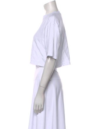 Loulou Studio Crew Neck Short Sleeve Crop Top