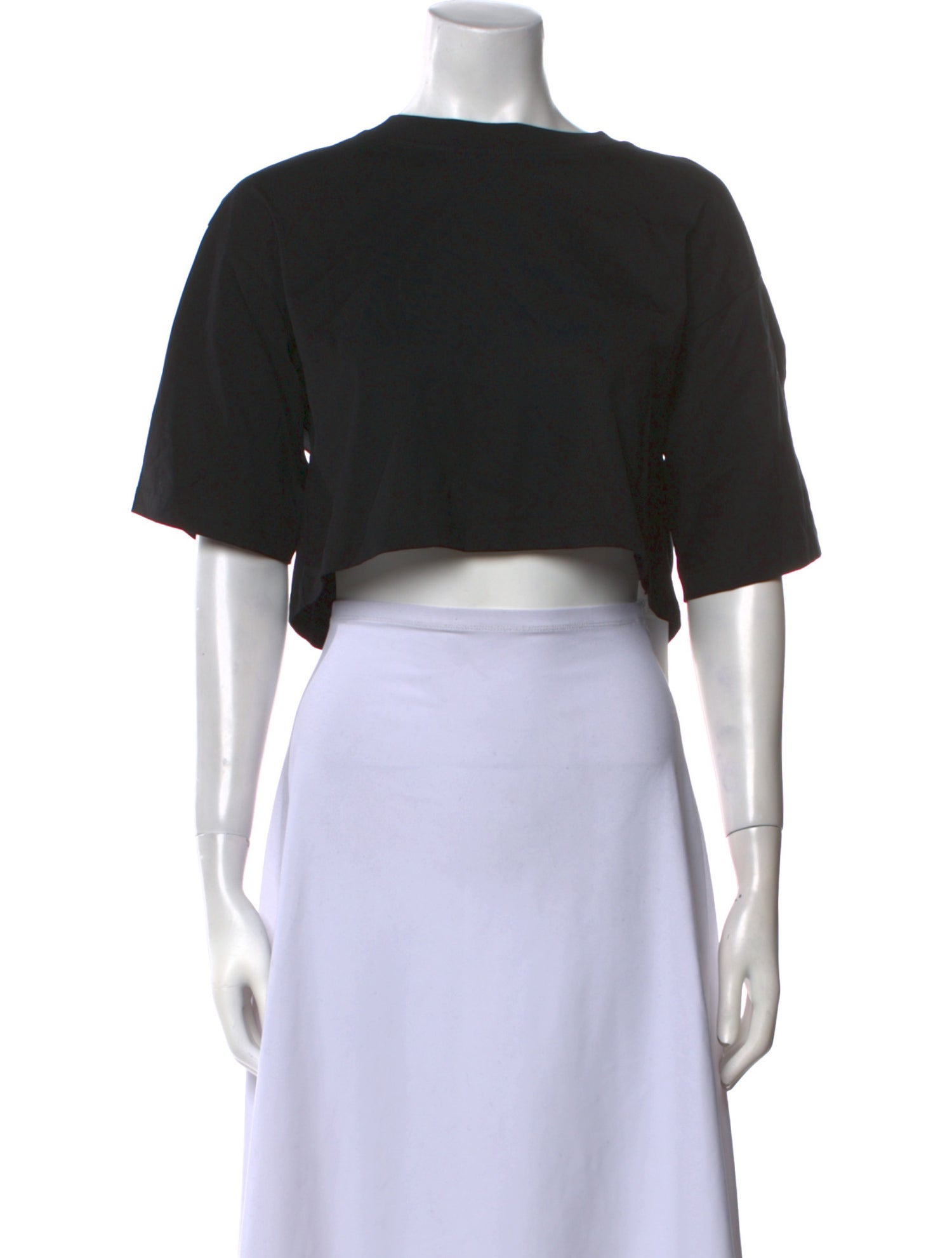 Loulou Studio Bateau Neckline Short Sleeve Crop Top