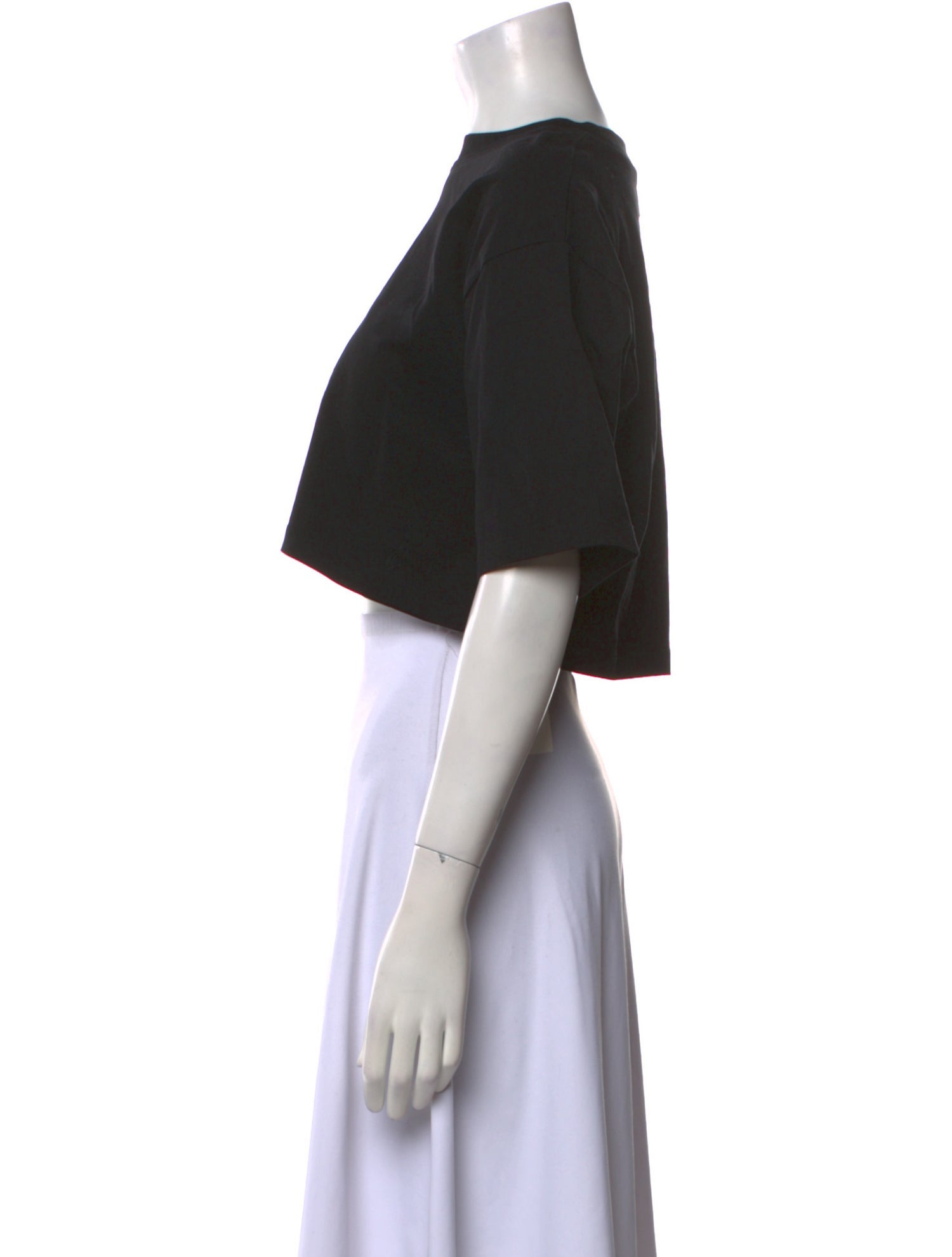 Loulou Studio Bateau Neckline Short Sleeve Crop Top