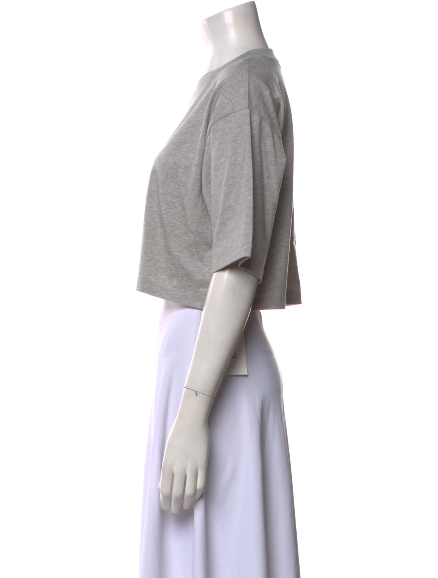 Loulou Studio Crew Neck Short Sleeve Crop Top