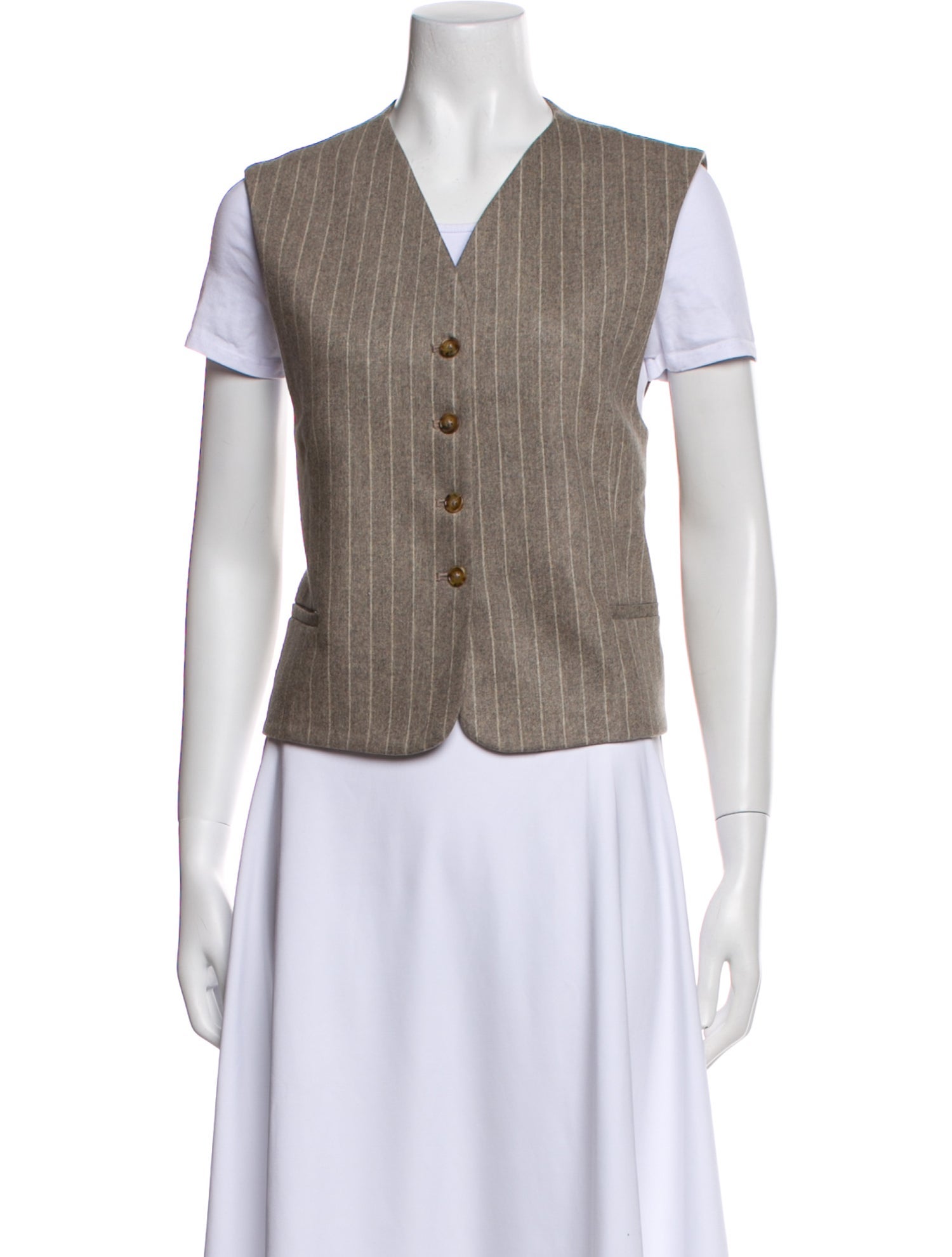 Loulou Studio Virgin Wool Striped Vest