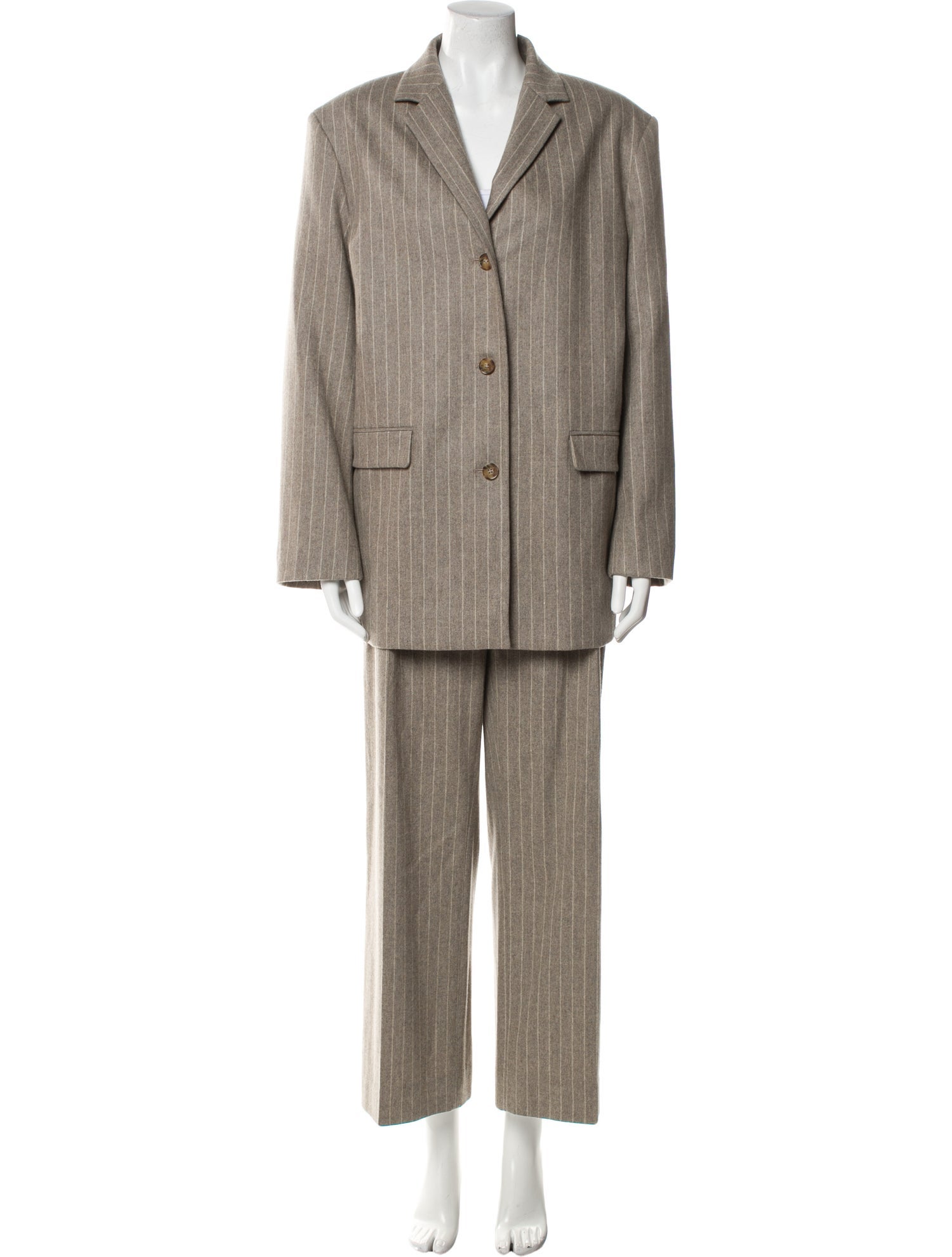 Loulou Studio Virgin Wool Striped Pantsuit