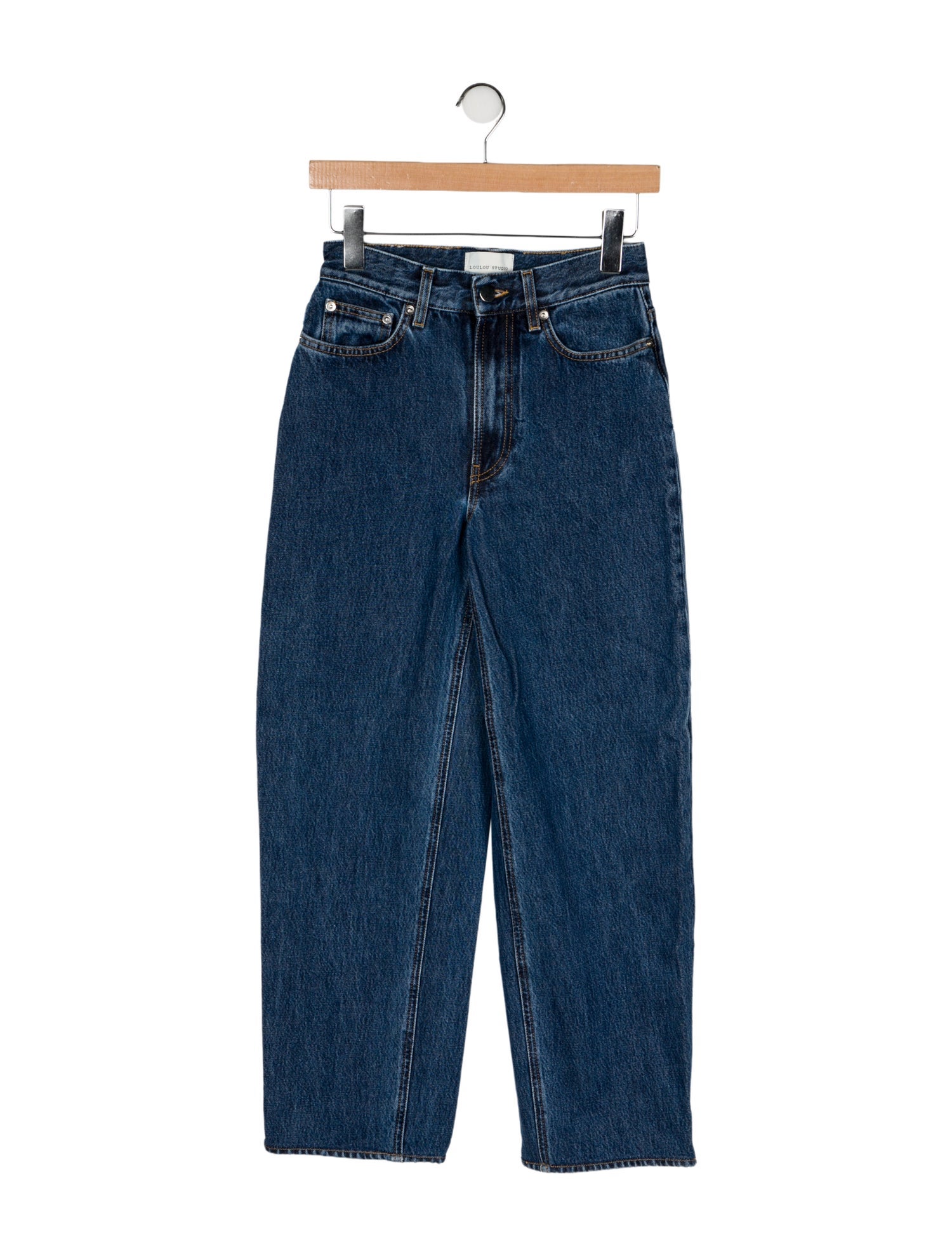 Loulou Studio Mid-Rise Straight Leg Jeans