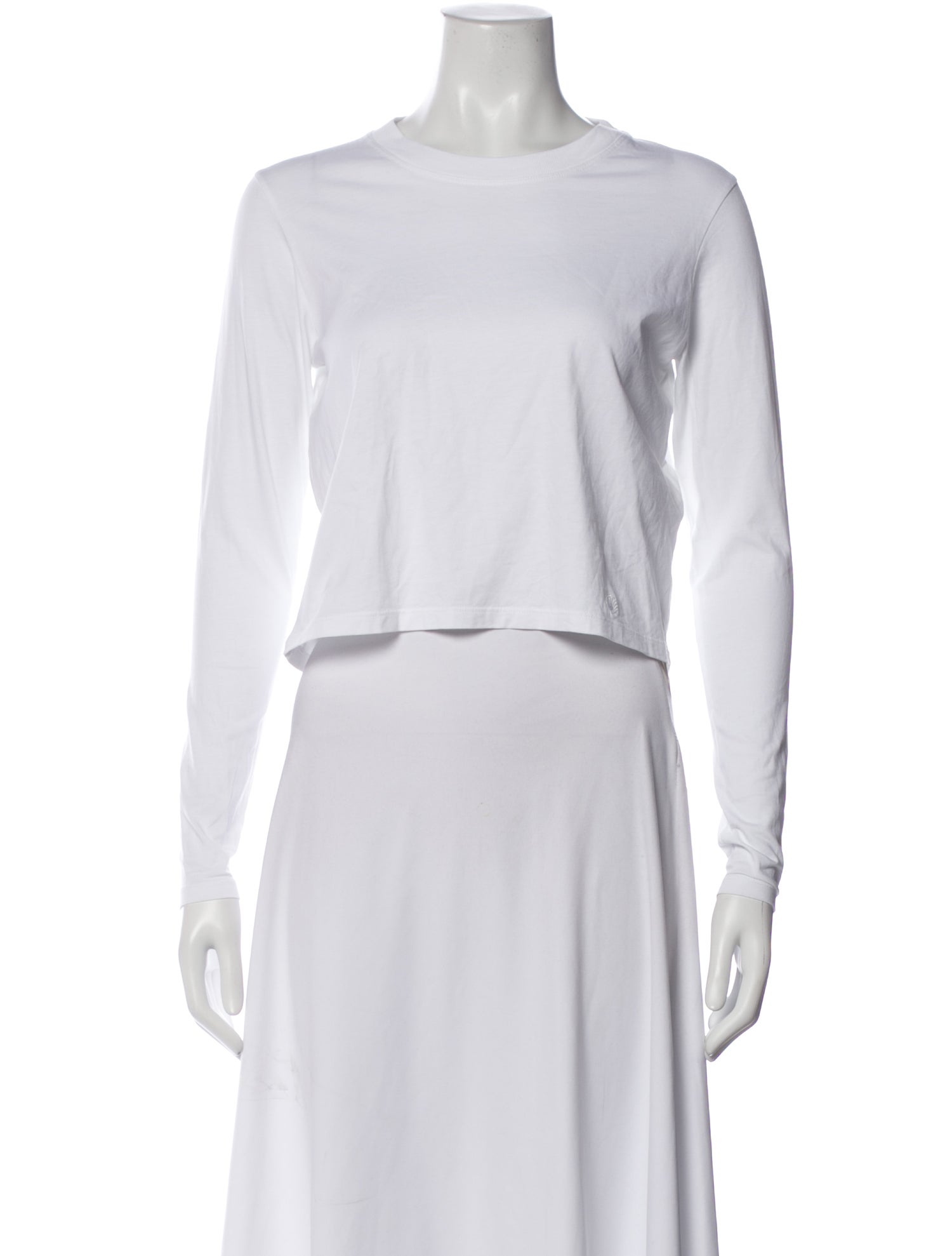 Loulou Studio Crew Neck Long Sleeve Crop Top